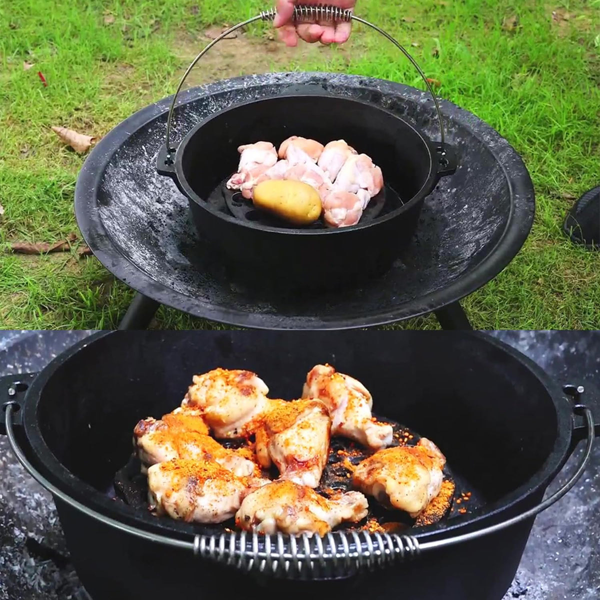IPROUDER cast-iron-trivet-table-use elevates food off table for safe serving