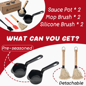 IPROUDER detachable BBQ brush heads for easy cleaning and adaptable basting