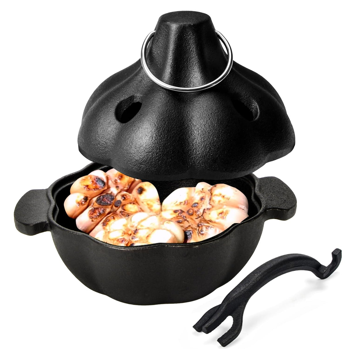 IPROUDER roaster on outdoor grill for smoky meals.