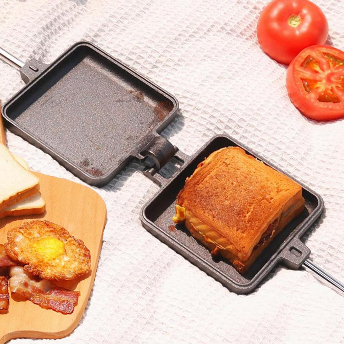 IPROUDER two pie irons in rugged case for sharing at campouts.