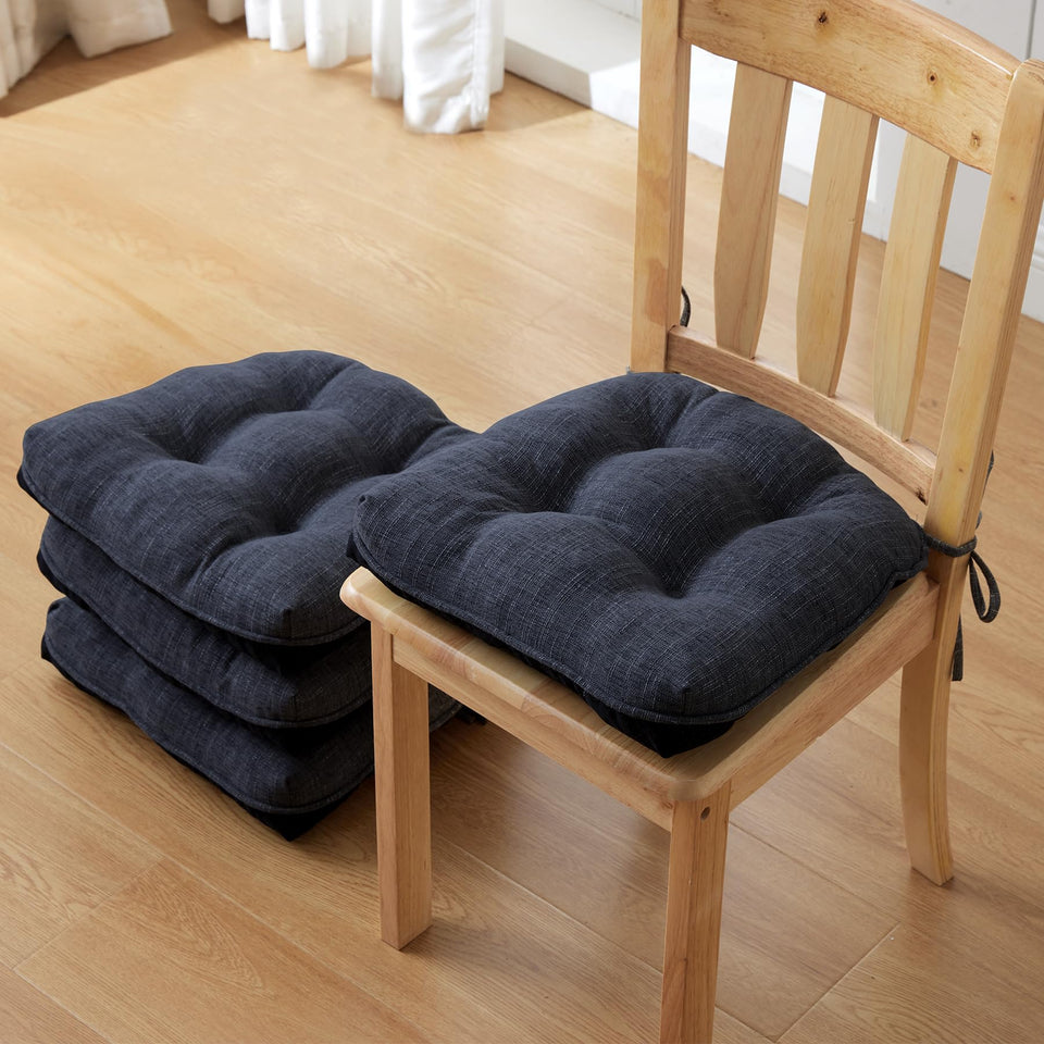 IPYNBAP chair cushions navy blue with non-slip backing for secure dining comfort.