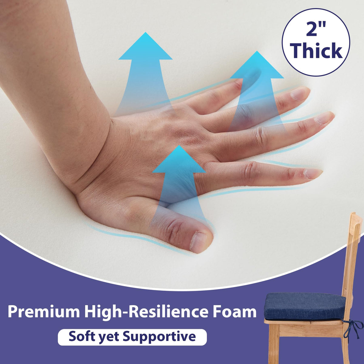 IPYNBAP 30D foam cushions delivering long-lasting comfort on dining chairs.