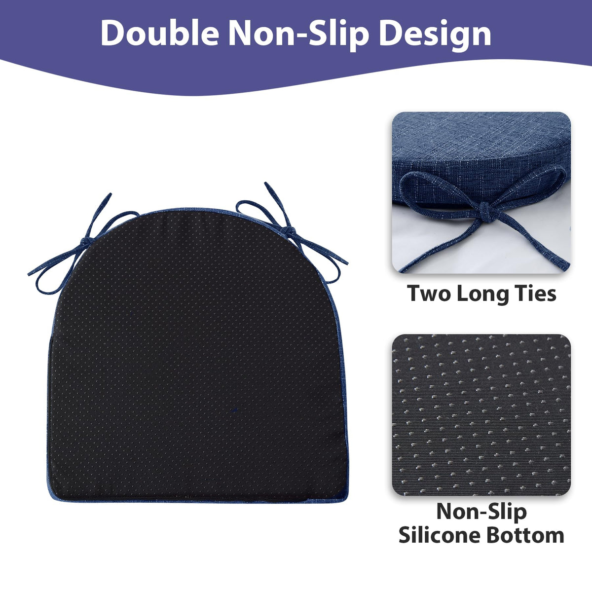 IPYNBAP navy cushions highlighting premium stitching and durable fabric.
