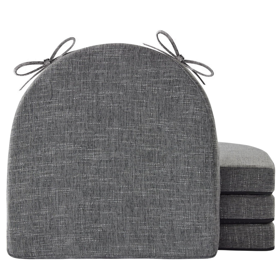 IPYNBAP dining chair cushions set of four in dark grey for comfortable dining seating.