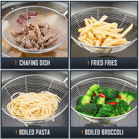 IQCWOOD spider strainer stainless steel bowl resists deformation.