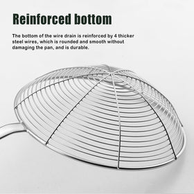 IQCWOOD spider strainer hanging loop enables easy kitchen storage.