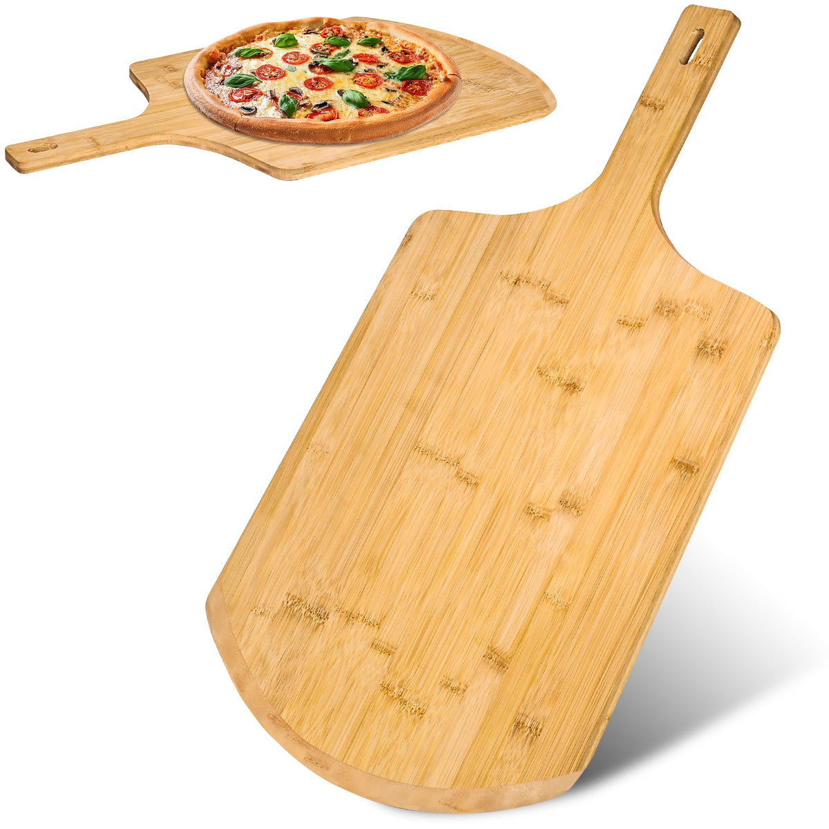 IQHLXN pizza peel 14-inch wide paddle for easy oven transfer