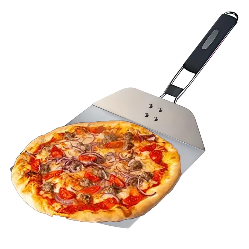 IQHLXN pizza peel foldable metal paddle for easy storage.