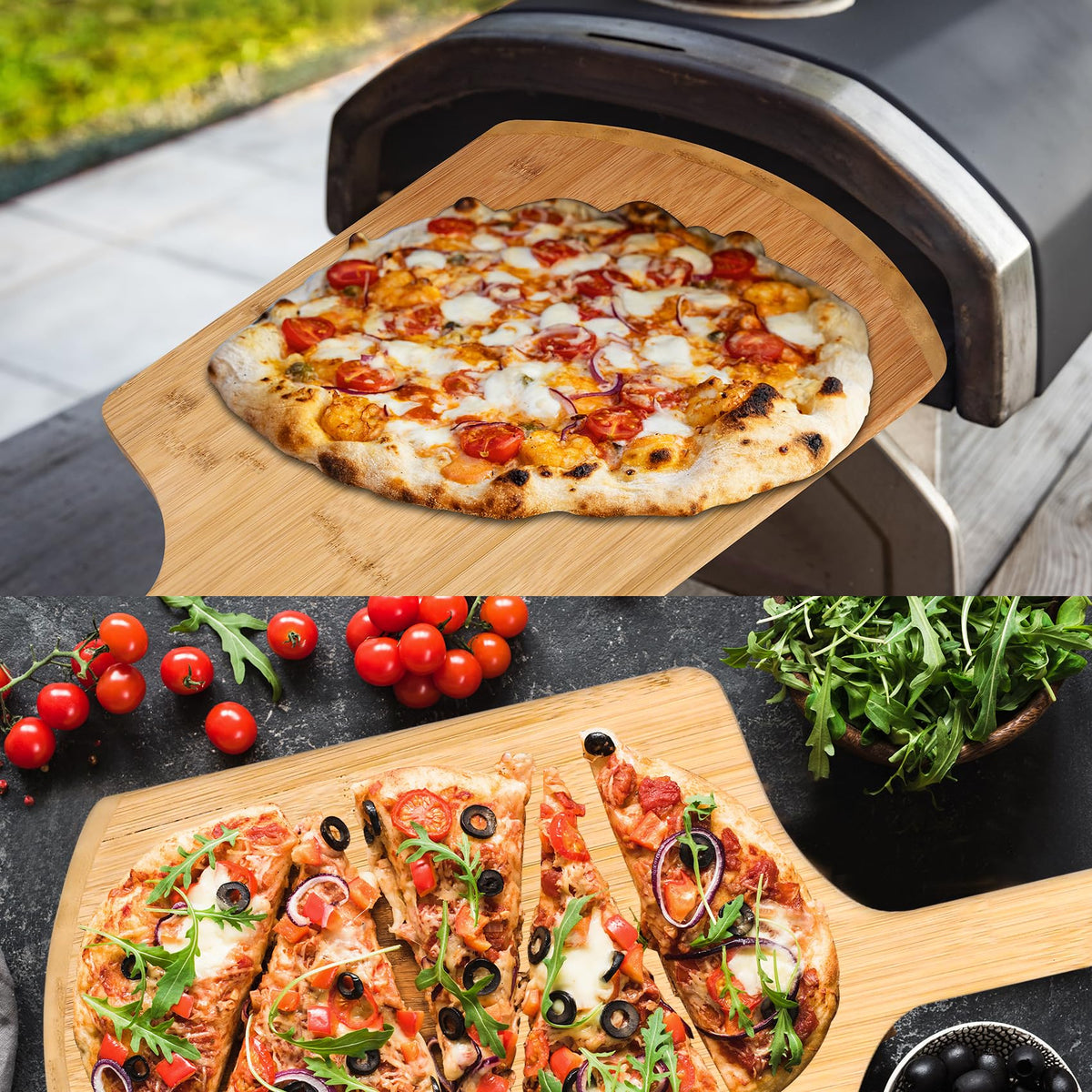 IQHLXN wood-grain design pizza peel adds durable, natural kitchen style