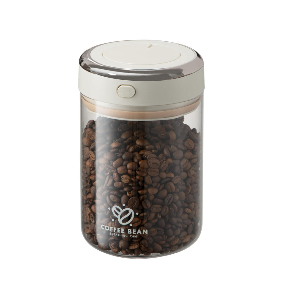 IRCtek coffee bean storage canister with wide mouth for easy filling and quick access.