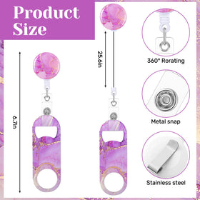 Irenare retractable bottle opener with round badge reel, perfect for events.