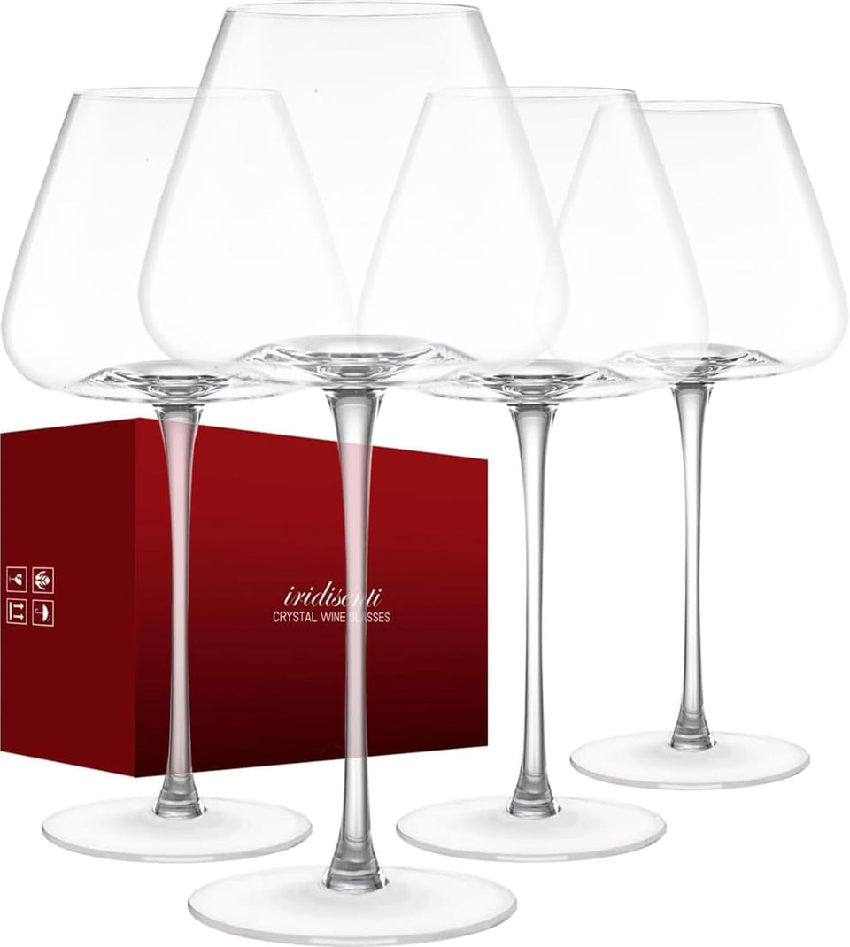 iridisenti hand-blown 23.5oz crystal wine glass highlights clarity for Pinot Noir