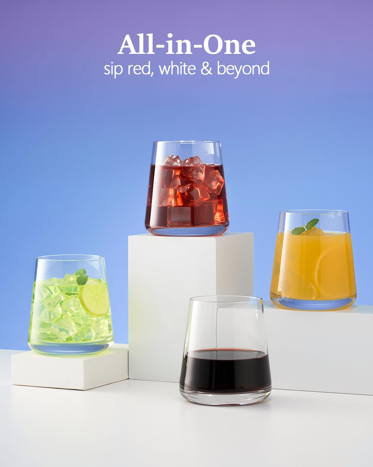 iridisenti thickened-base glass provides stable, spill-resistant handling