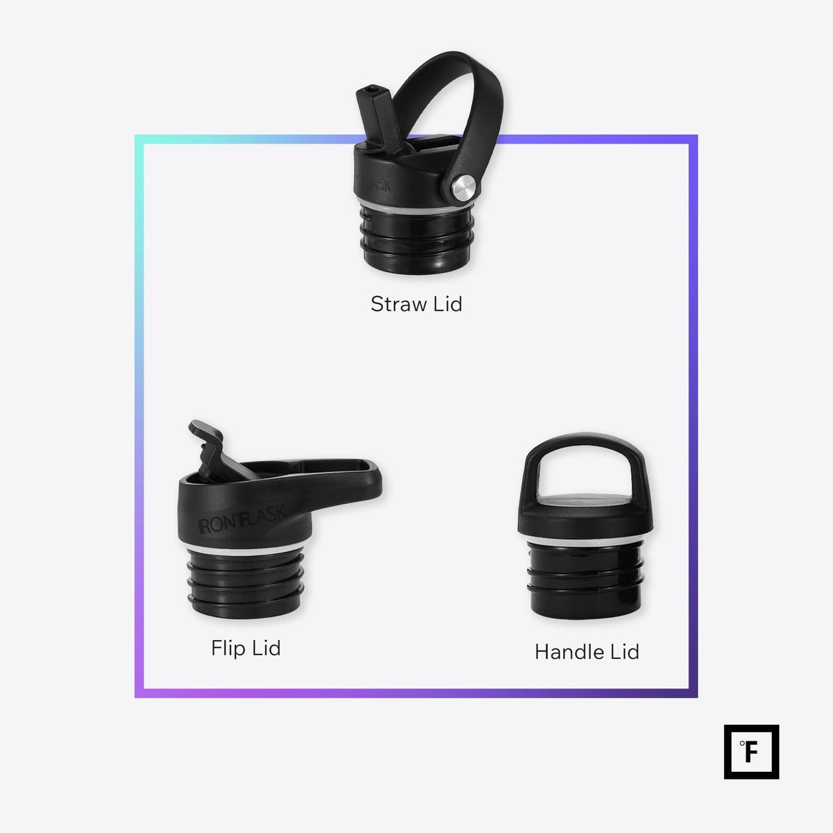 IRON °FLASK Bubble Gum flip lid for quick, leak-free hydration on the move.
