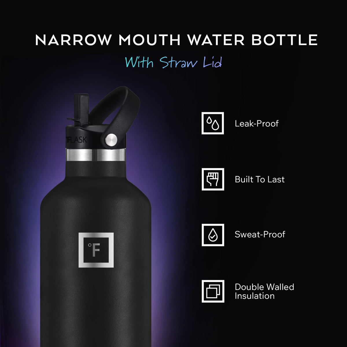 IRON °FLASK Bubble Gum straw lid enables easy sipping during outdoor activities.