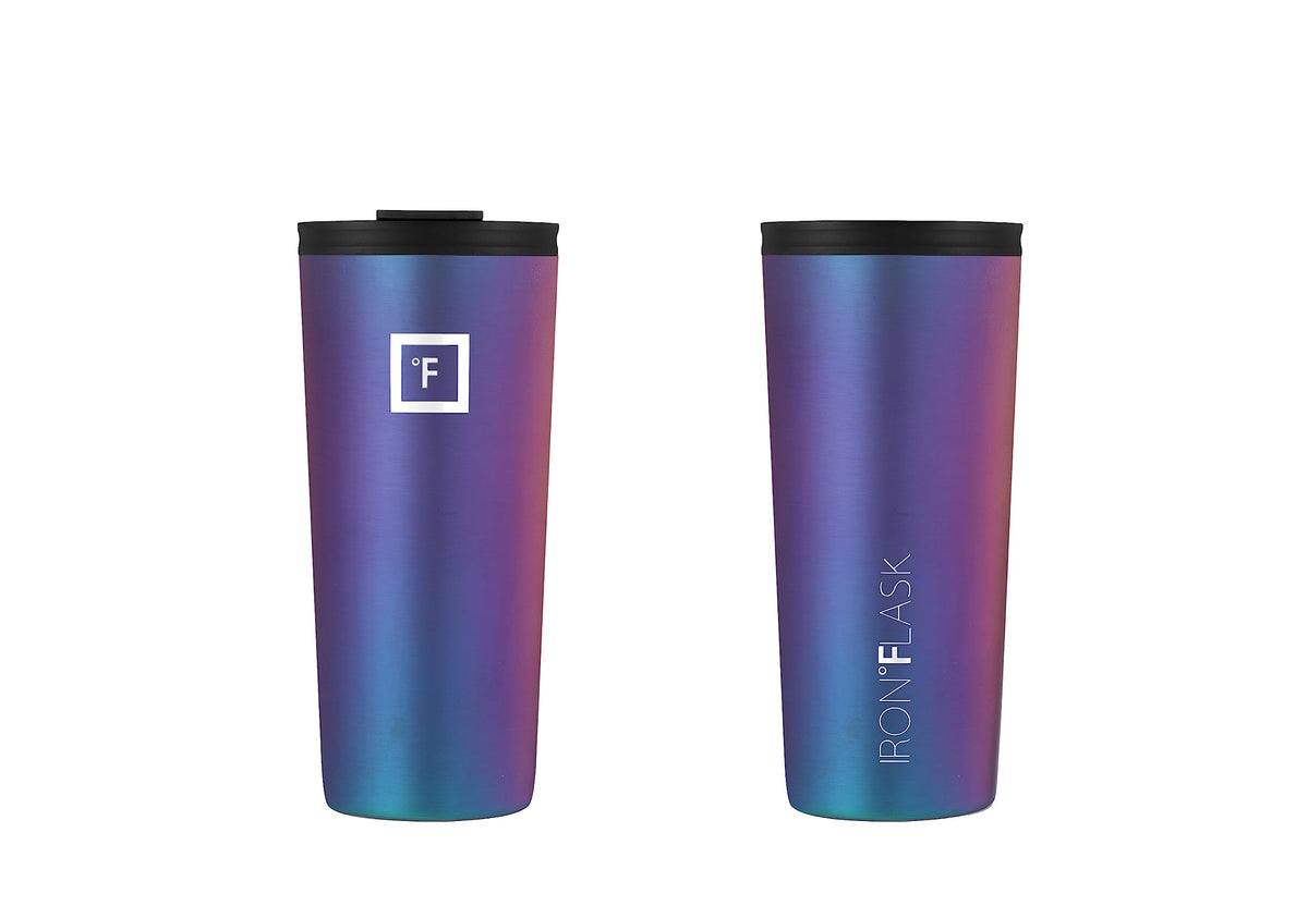 IRON °FLASK Aurora 24oz insulated tumbler keeps cold drinks longer during commutes