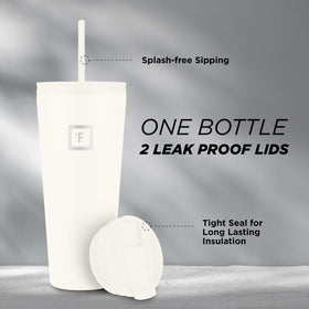 IRON °FLASK Classic Tumbler cashmere cream rubber-based built-in coaster