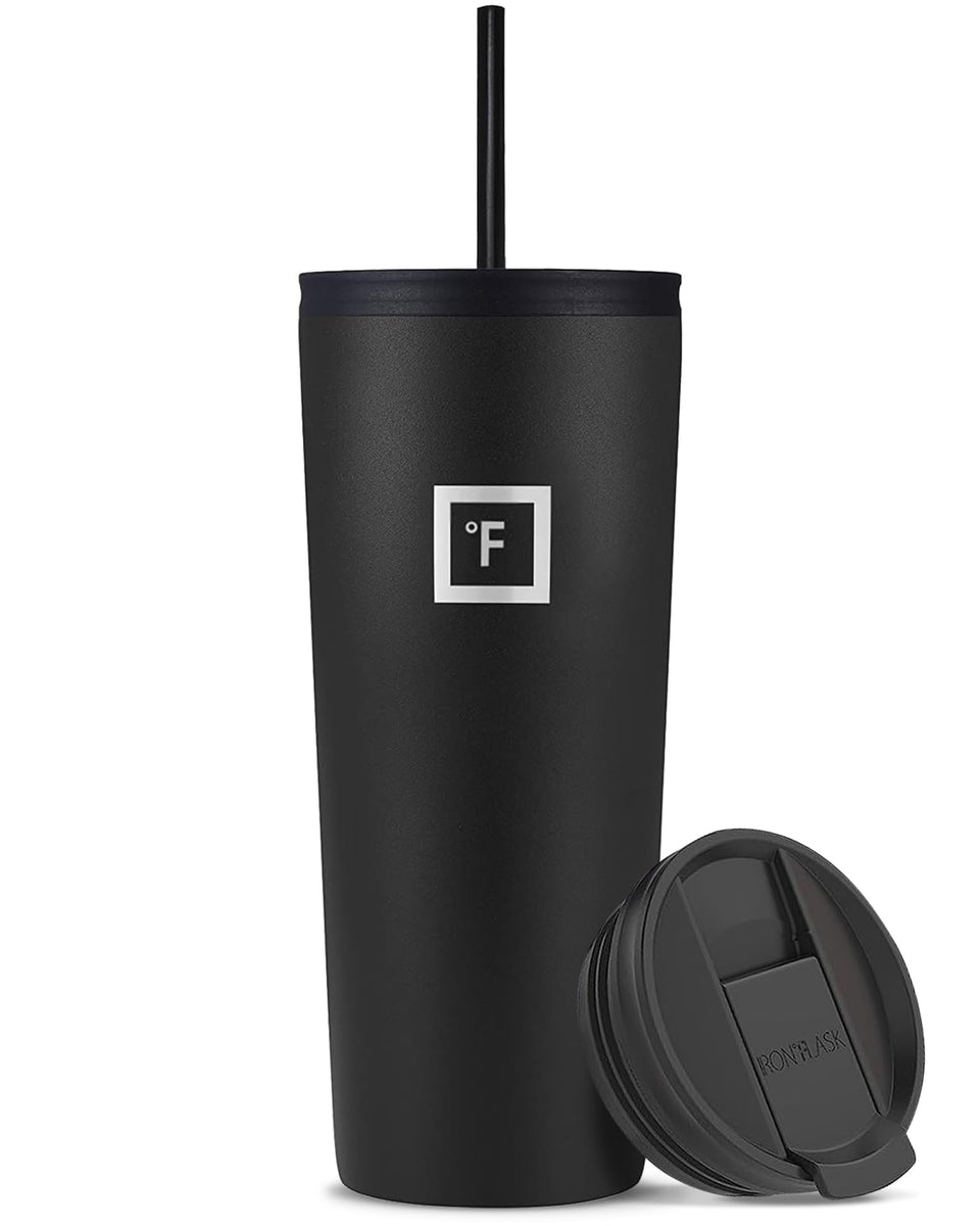 IRON °FLASK Classic tumbler front view in midnight black for versatile daily hydration