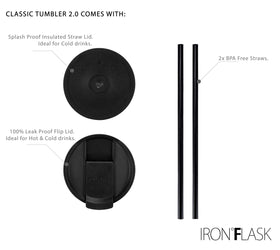 IRON °FLASK Classic tumbler in use during outdoor adventures and commutes
