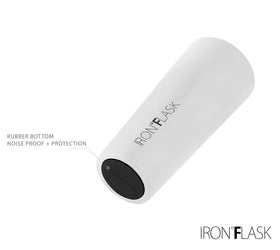 IRON °FLASK Classic tumbler rubber-bottom coaster prevents slips and spills.