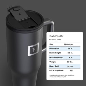 IRON °FLASK Co-Pilot mug ideal for travel and daily use scenarios