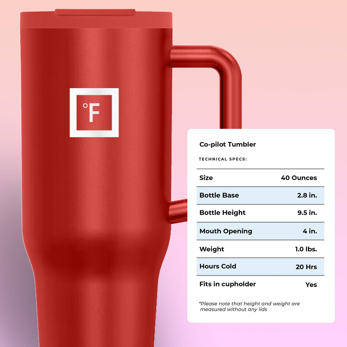 IRON °FLASK Co-Pilot mug travel companion for home, work, and outdoors.