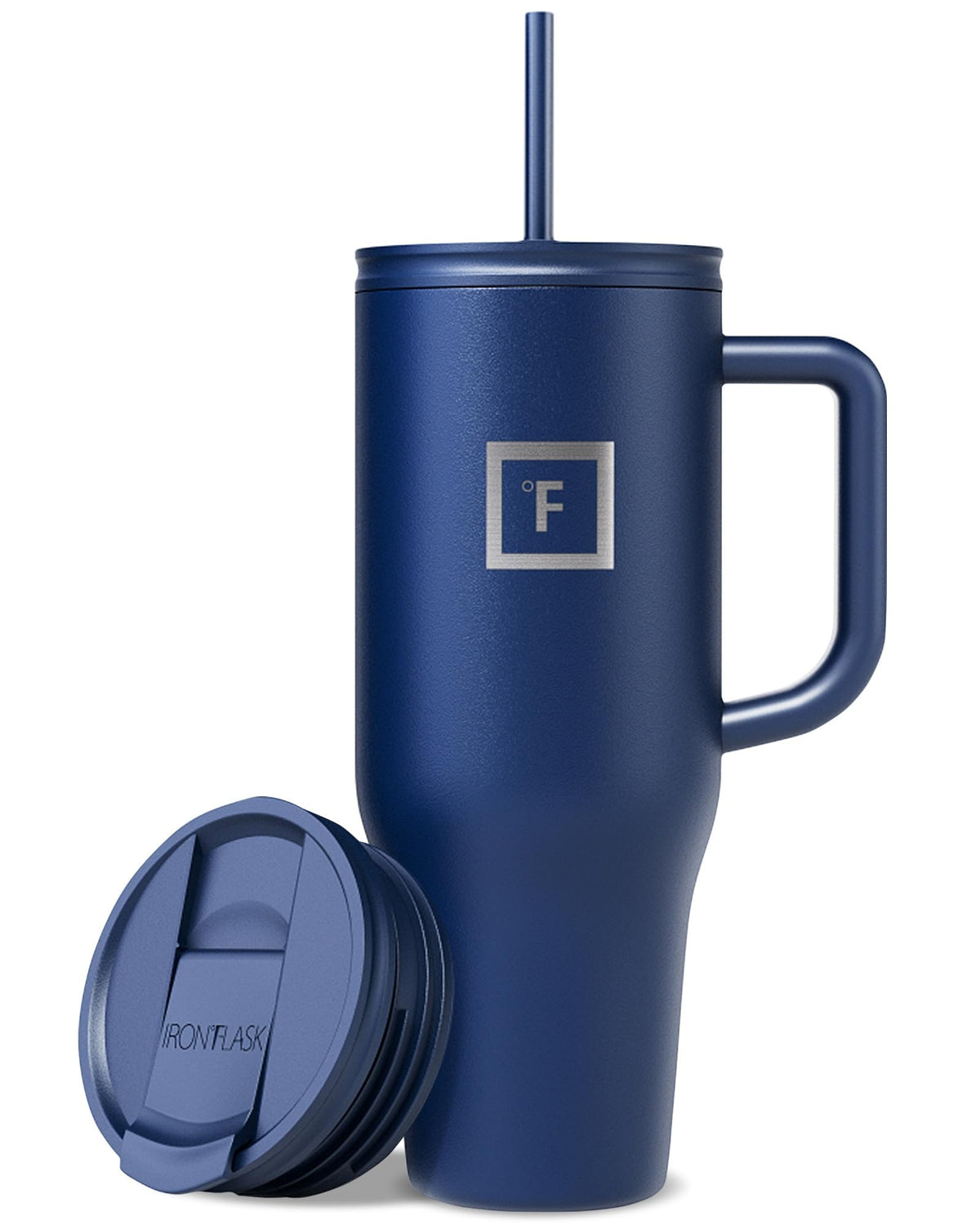IRON °FLASK Co-Pilot mug with straw lid for on-the-go hydration.