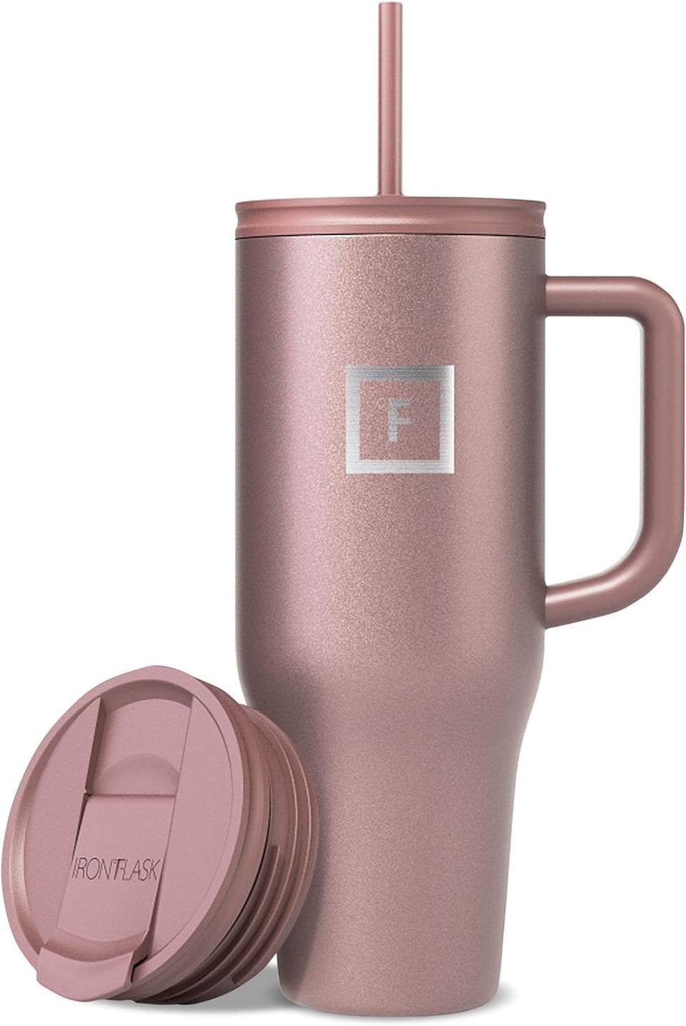 IRON °FLASK Co-Pilot rose gold 40 oz mug with insulated body for all-day cold drinks