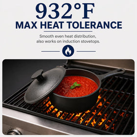 Iron Grillers sauce pot simmers sauces evenly for rich gravies.