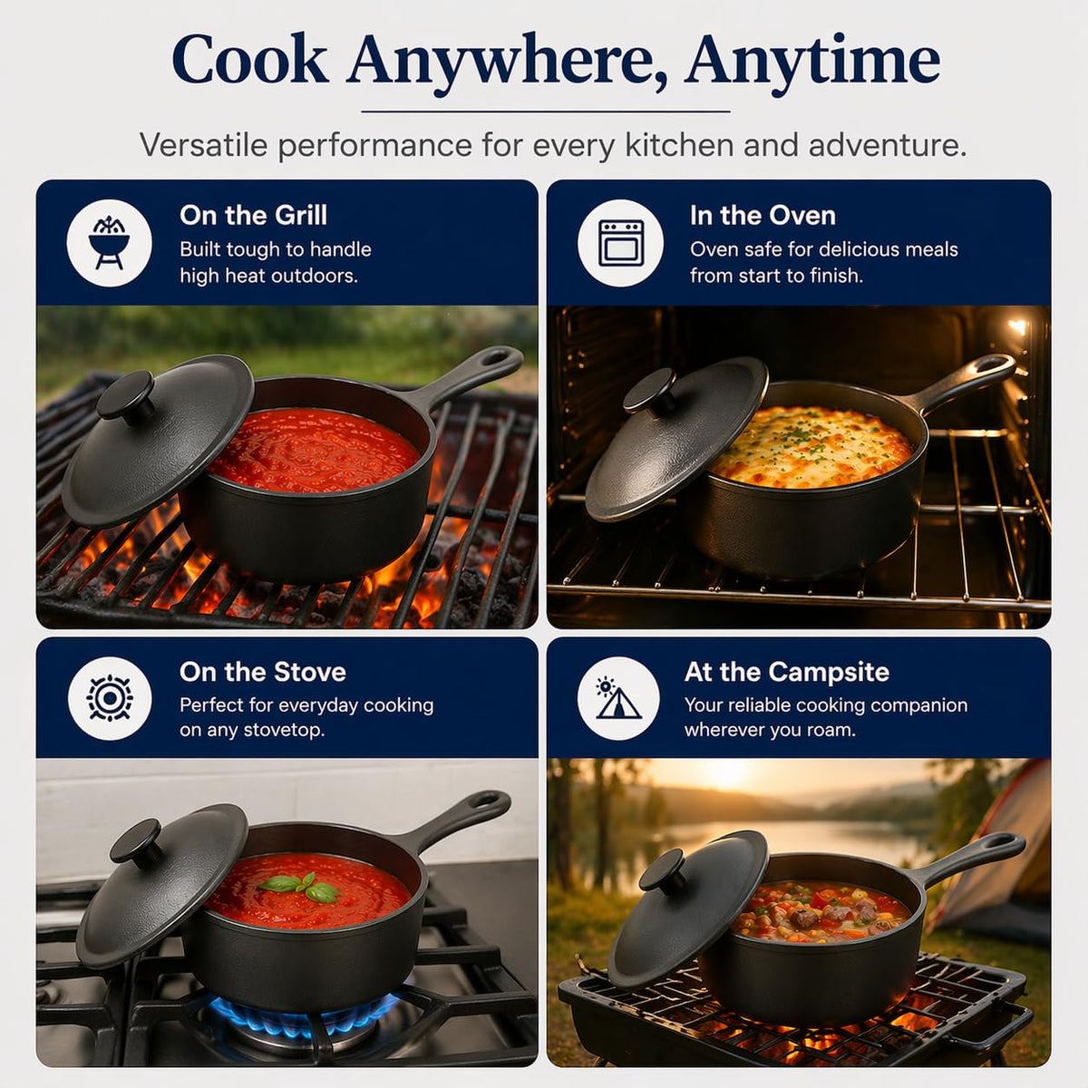 Iron Grillers professional-grade cast iron promises durability and long-lasting performance.