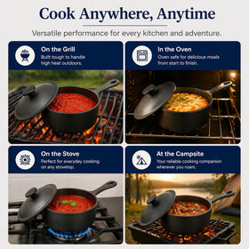 Iron Grillers professional-grade cast iron promises durability and long-lasting performance.