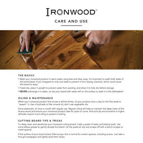 Ironwood Gourmet counter display showing versatile prep, cutting, and serving.