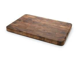 Ironwood Gourmet large end grain prep station in acacia wood, ideal for prep and serving.