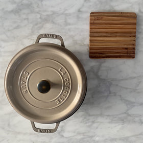 Ironwood Gourmet Sedona Trivet highlights acacia wood grain and durability