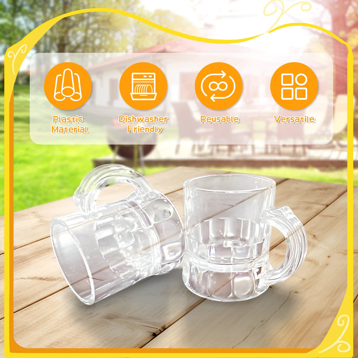 Irrmshr durable clear shot glasses safe for frequent reuse.