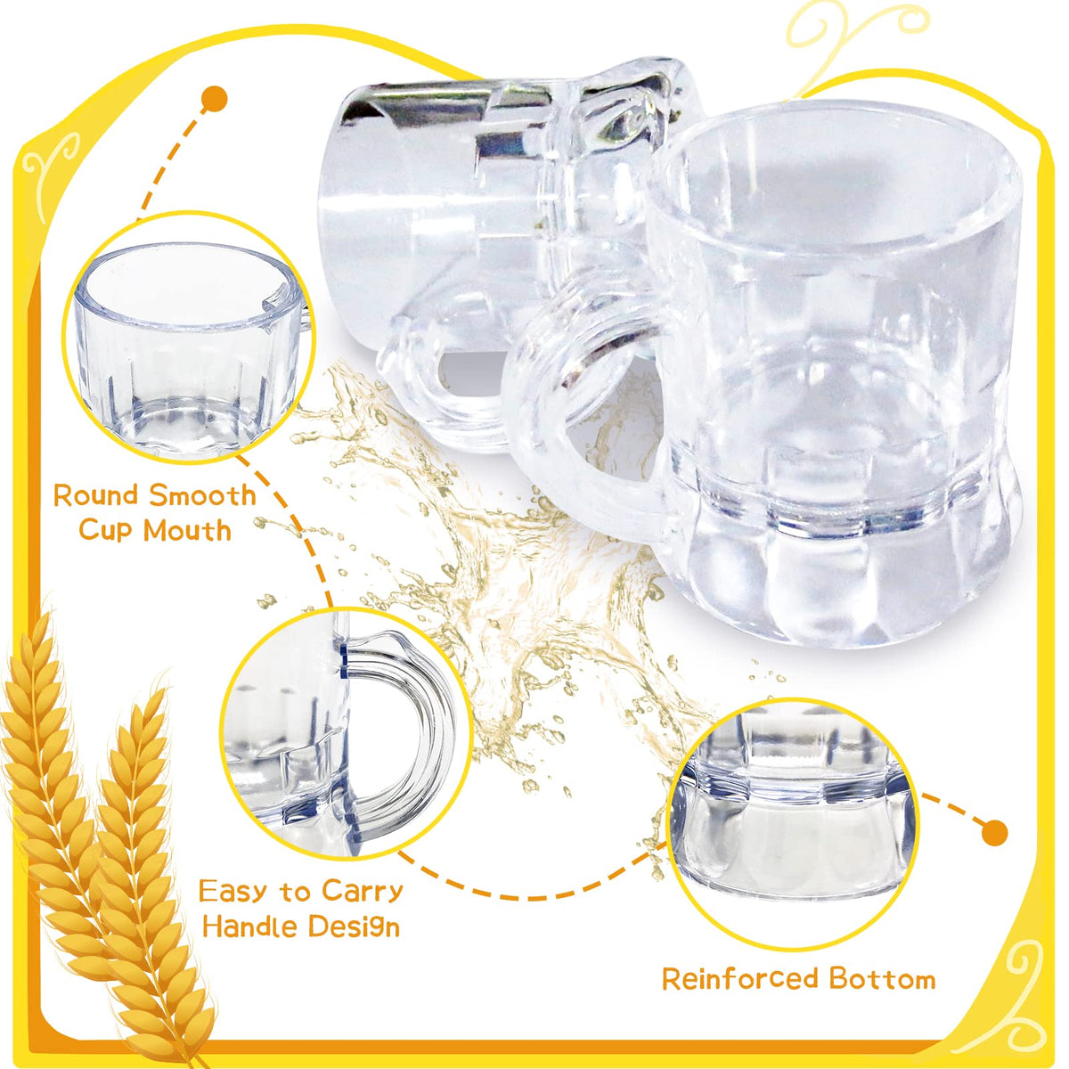 Irrmshr pack of 30 mini plastic mugs ideal for tastings and events.