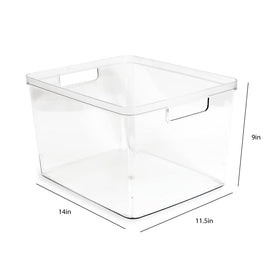 Isaac Jacobs cutout-handles design aids portable organization across rooms.
