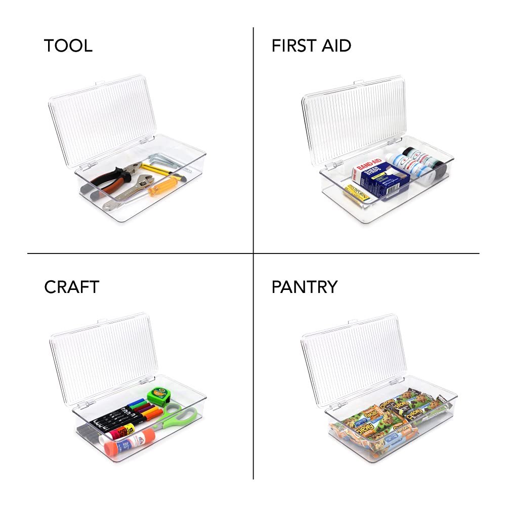 Isaac Jacobs clear storage box shown in fridge, BPA-free design.