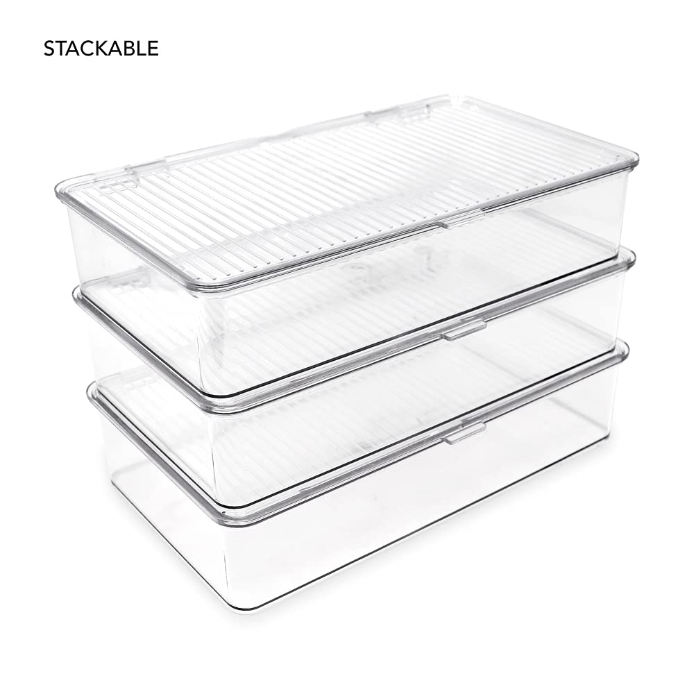 Isaac Jacobs durable plastic container highlights transparent design and strength.