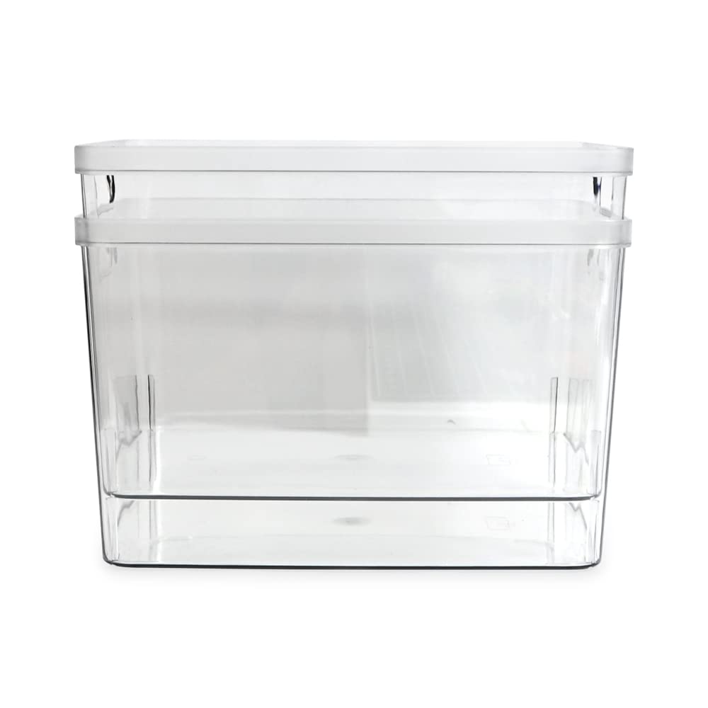 Isaac Jacobs kitchen-counter bin offers easy access to snacks and condiments.