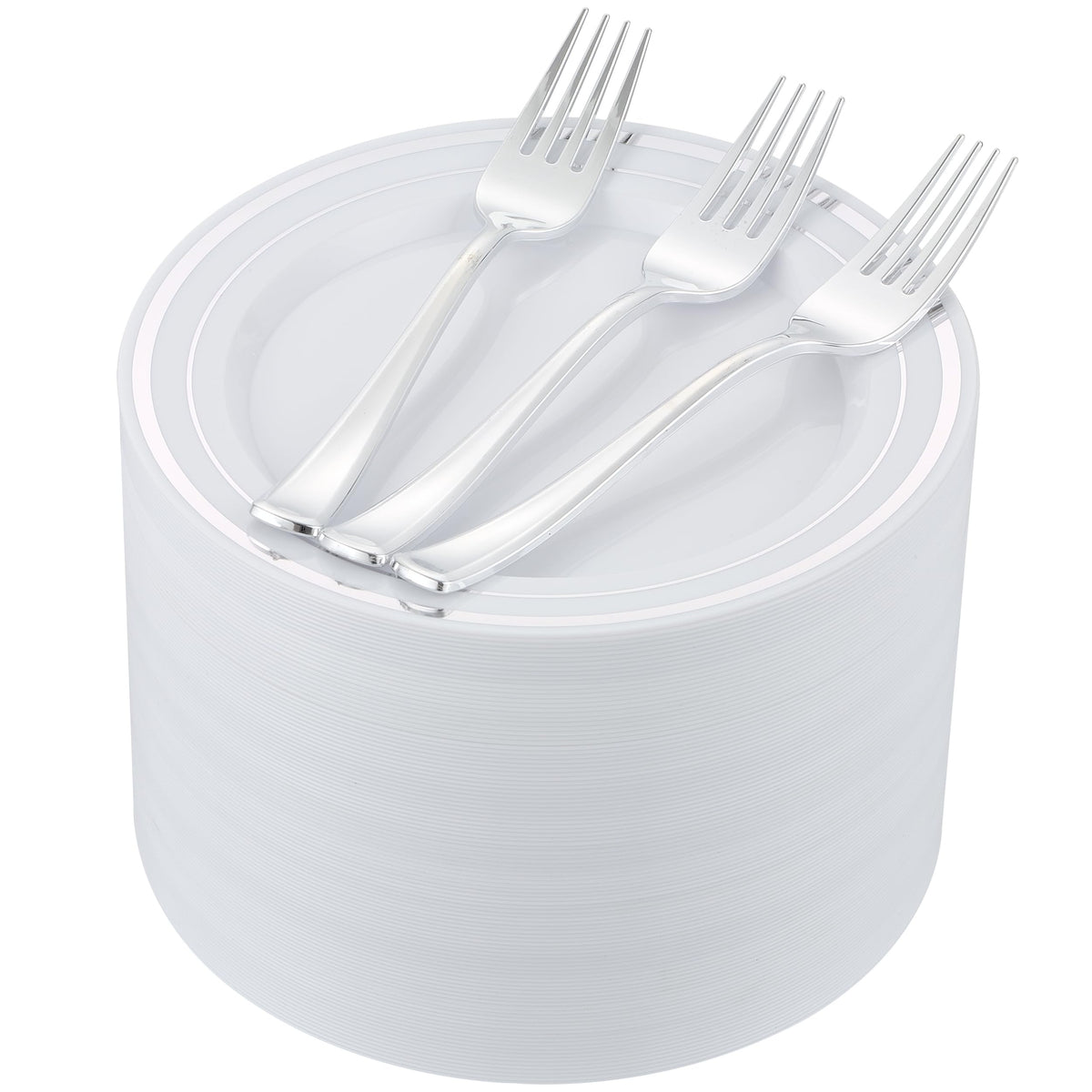 ISFANGCO silver dessert plate with rim adds upscale vibe for weddings and parties.