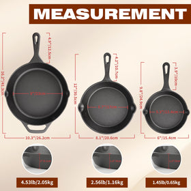 ishetao 8in cast iron skillet ideal for even searing and browning