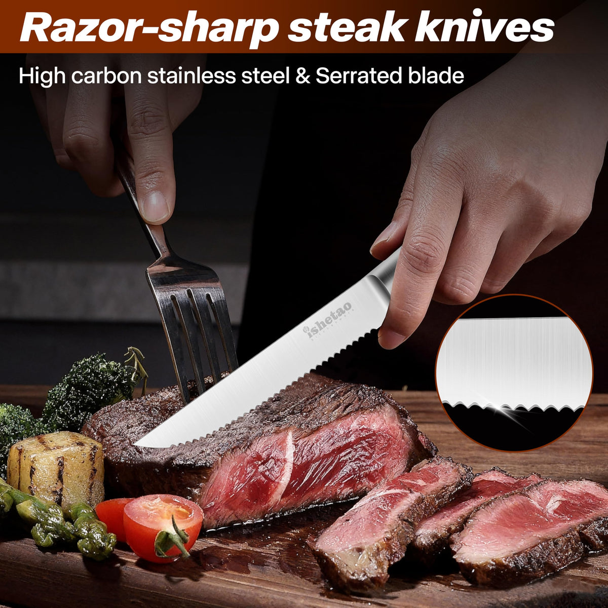 isheTao rust-resistant 420J2 stainless steel for easy cleaning