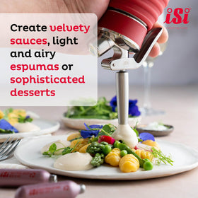 Isi Gourmet Whip warm sauces and whipped soups in action.