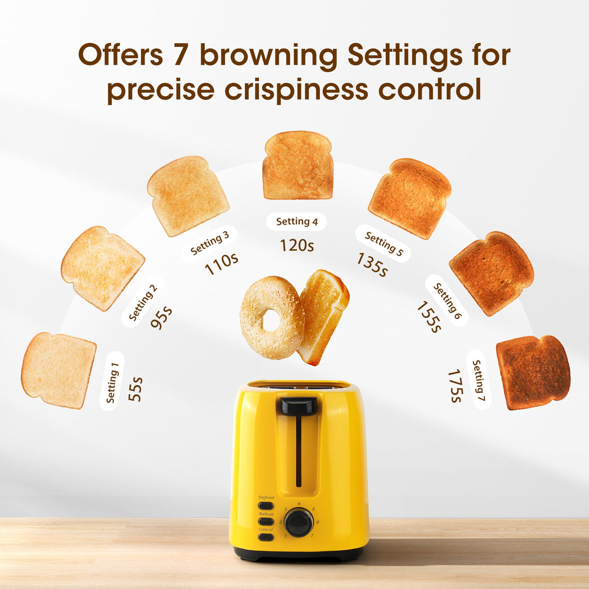 ISILER crumb tray enables easy cleanup after toasting.