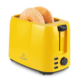 ISILER 2-slice toaster yellow slot for thick bread and bagels.