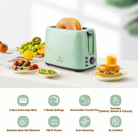 ISILER bagel toaster demonstrating double-side browning for even results.