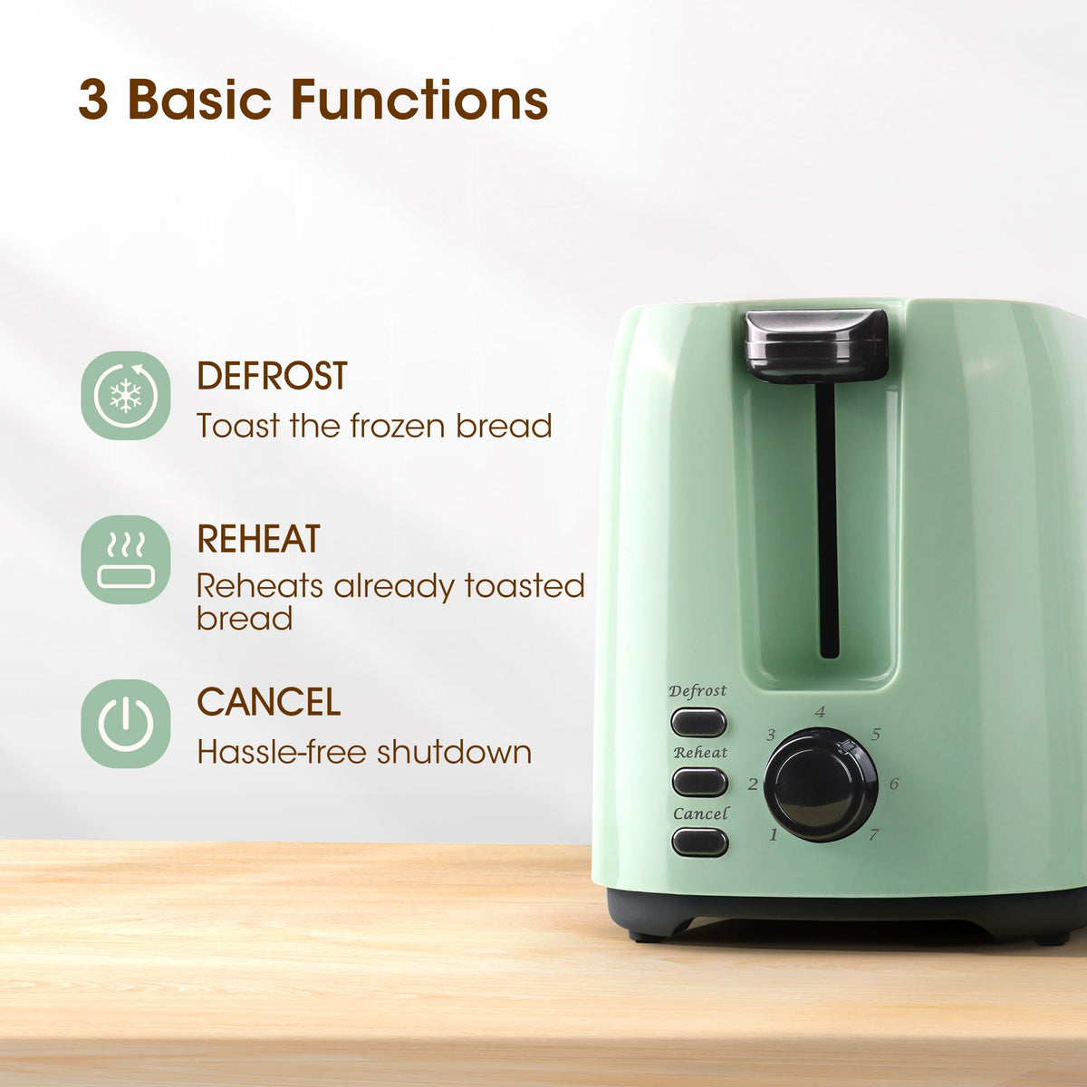 ISILER 3 LED function buttons for defrost, reheat, and cancel operations.