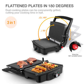 ISILER panini maker dual plates for larger servings