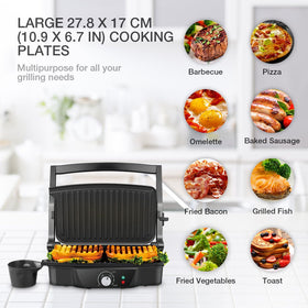 ISILER panini maker with non-stick plates for easy browning